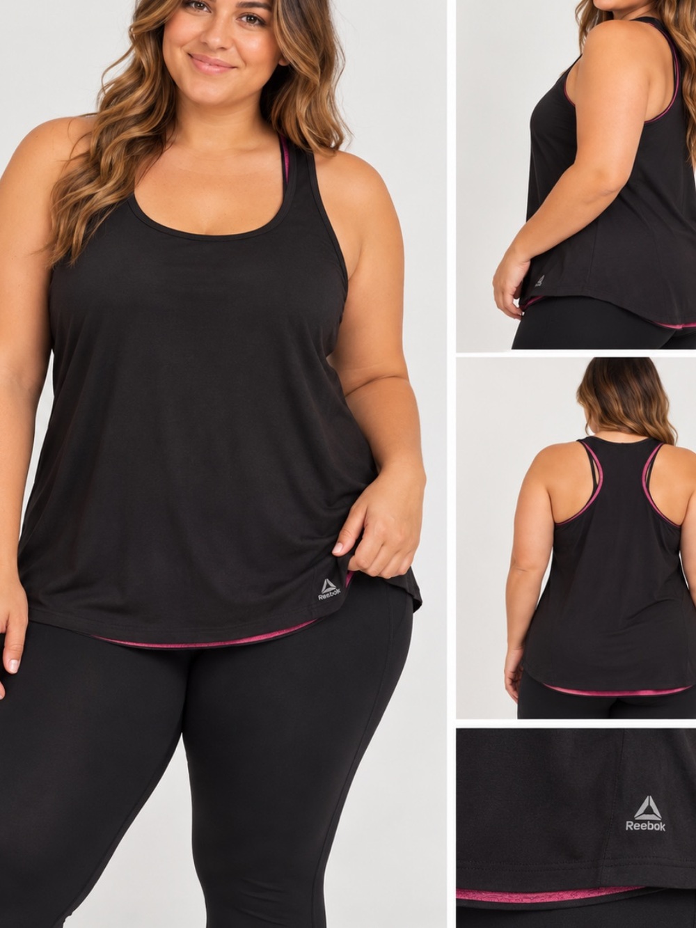 RBX Black Racerback Tank with Pink Trim